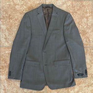 Brown Marc Anthony Wool-Blend Slim Fit Blazer with Notched Lapels